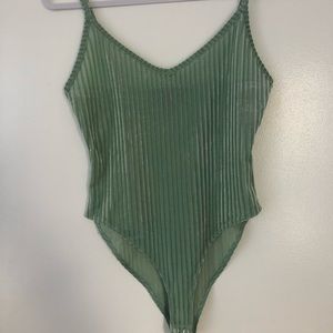Foam Green Ribbed Bodysuit (F21)
